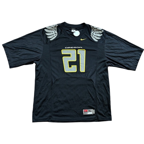 Nike Oregon Ducks LaMichael James #21 Black Yellow Authentic Jersey Size XL - Picture 1 of 11